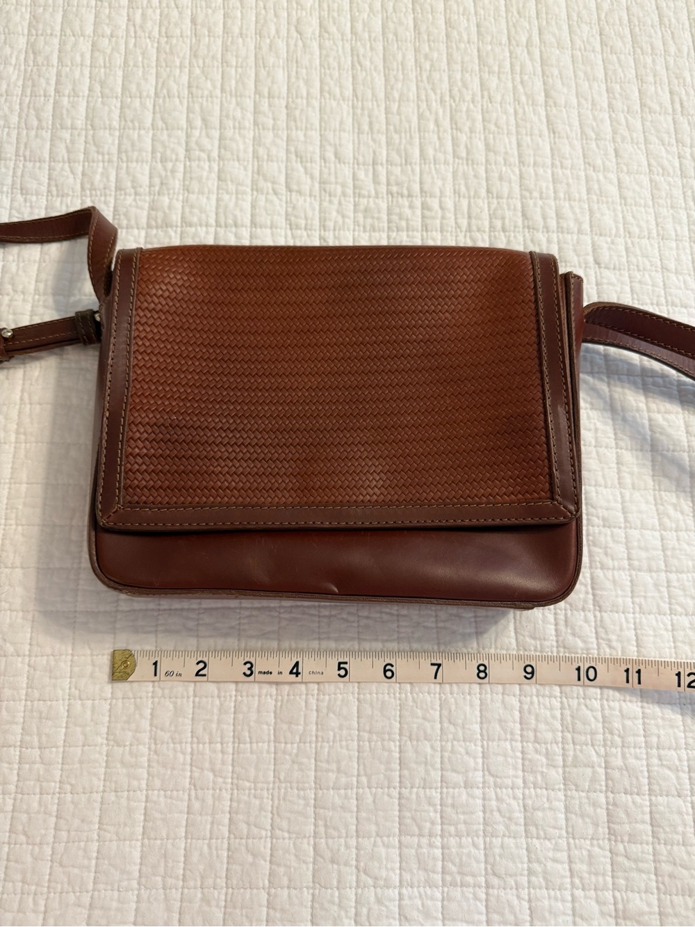 Nisolo Brown Woven Leather Crossbody Purse